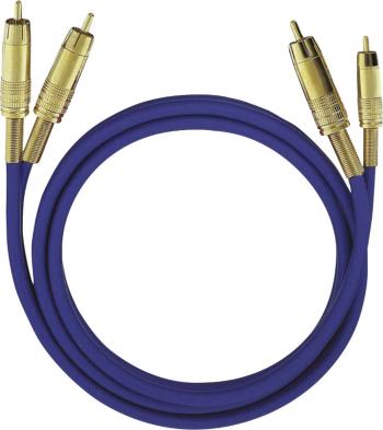 cinch audio prepojovací kábel [2x cinch zástrčka - 2x cinch zástrčka] 2.00 m modrá pozlátené kontakty Oehlbach NF 1 Mast