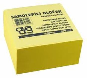 Bloček samolepiaci 75x75mm žltý kocka 400 listov