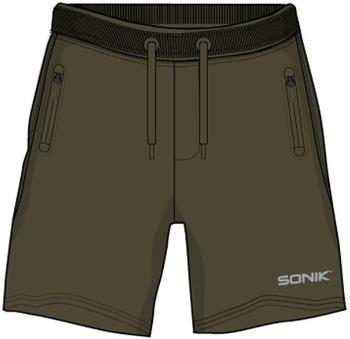 Sonik kraťasy green fleece shorts - xl