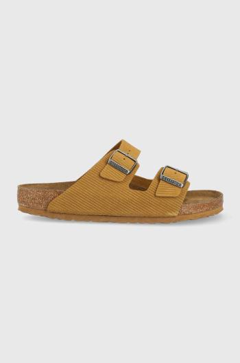 Semišové šľapky Birkenstock Arizona Corduroy pánske, hnedá farba, 1026093