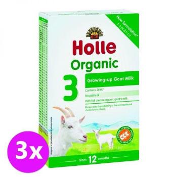 3 x HOLLE Bio Detská mliečna výživa na báze kozieho mlieka 3 ,(3x400 g)