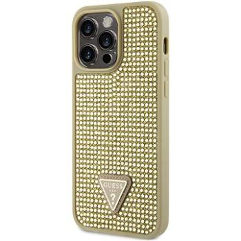 Guess Rhinestones Triangle Metal logo kryt pre iPhone 14 Pro Max Gold (GUHCP14XHDGTPD)