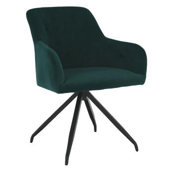 Otočná stolička, zelená Velvet látka/čierna, VELEZA P1, poškodený tovar