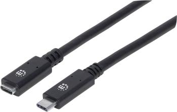 Manhattan #####USB-Kabel #####USB 3.2 Gen2 (USB 3.1 Gen2) #####USB-C™ Stecker, #####USB-C™ Buchse  50.00 cm čierna