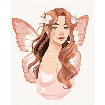 Maľovanie podľa čísel - Ružová žena s motýlími krídlami (HRAbz33502nad)