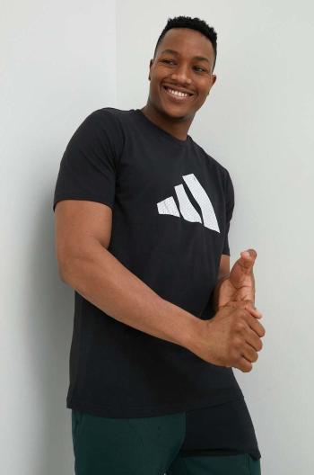 Bavlnené tričko adidas Performance čierna farba, s potlačou
