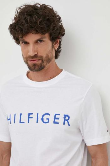 Bavlnené tričko Tommy Hilfiger biela farba, s potlačou