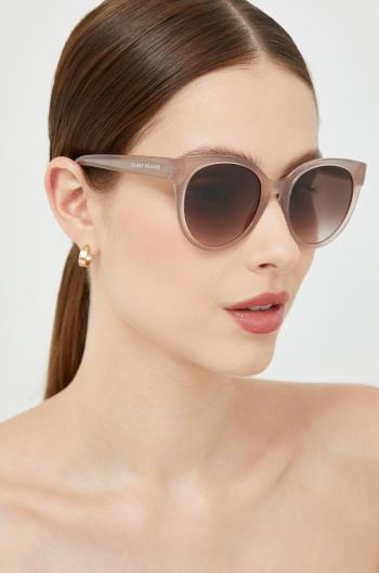 Slnečné okuliare Tommy Hilfiger dámske, béžová farba