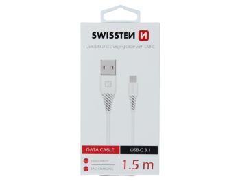 Kábel SWISSTEN 71504400 USB/USB-C 3.1 1,5m White