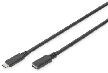 Digitus #####USB-Kabel USB 2.0 #####USB-C™ Stecker, #####USB-C™ Buchse  2.00 m čierna flexibilný, fóliové tienenie, tien