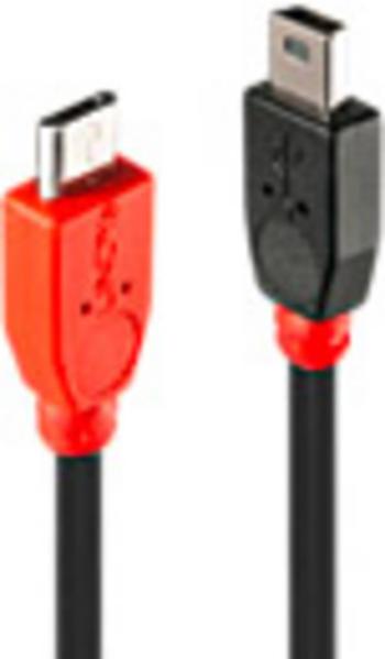 LINDY #####USB-Kabel USB 2.0 #####USB-Micro-B Stecker, #####USB-Mini-B Stecker 2.00 m čierna s funkciou OTG