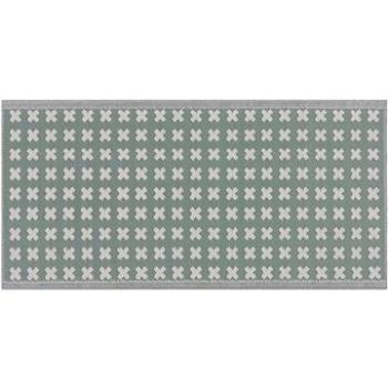 Zelený vonkajší koberec s geometrickým vzorom 90 × 180 cm ROHTAK , 204619 (beliani_204619)