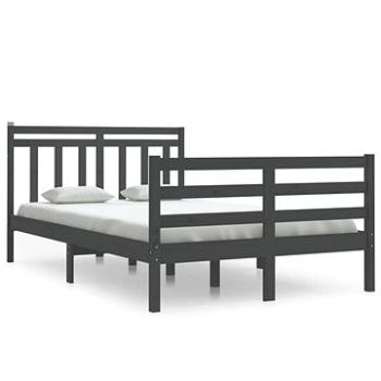 Rám postele sivý masívne drevo 120 × 200 cm, 3105312