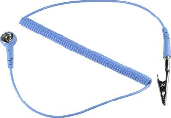TRU COMPONENTS SpKL-4-244-SK ESD uzemňovací kábel   2.44 m tlačidlo 4 mm, krokosvorka