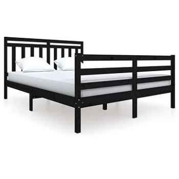 Rám postele čierny masívne drevo 150 × 200 cm King Size, 3100663