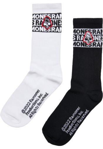 Mr. Tee Ramones Skull Socks 2-Pack black/white - 39–42