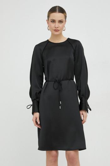 Šaty BOSS čierna farba, mini, rovný strih