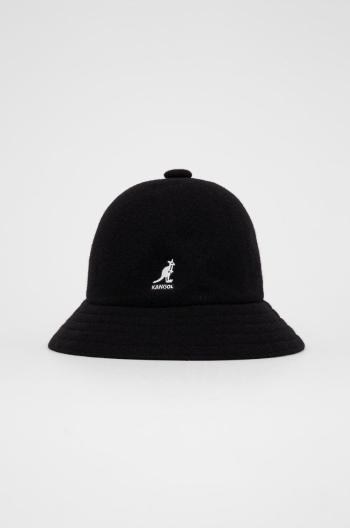 Vlnený klobúk Kangol čierna farba, vlnený