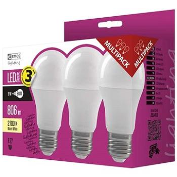 EMOS LED žiarovka Classic A60 9 W E27 teplá biela 3 ks (1525733202)