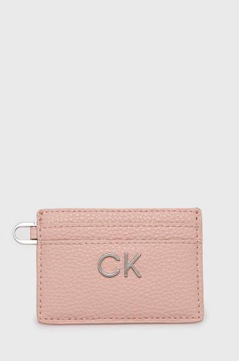 Puzdro na karty Calvin Klein dámsky, ružová farba