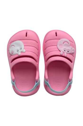 Šľapky Havaianas CLOG PEPPA PIG ružová farba