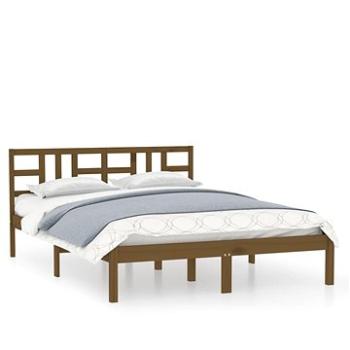 Rám postele medovo hnedý masívne drevo 200 × 200 cm, 3105428