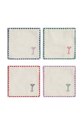 Súprava kokteilových obrúskov &k amsterdam Napkin Cocktail Zigzag 4-pack