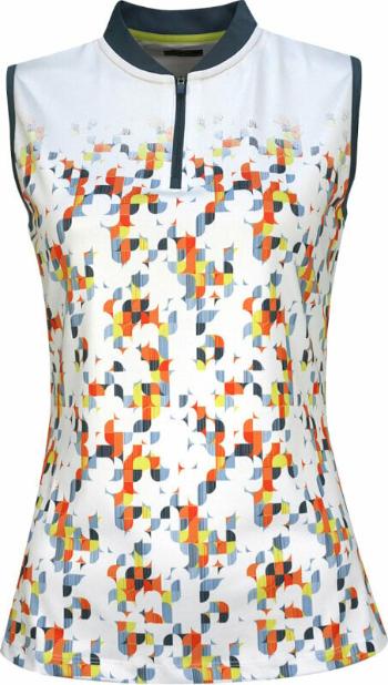 Callaway Womens Sleeveless Engineered Fading Shift Geo Polo Brilliant White XS