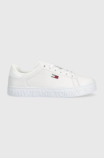Kožené tenisky Tommy Jeans Cool Tommy Jeans Sneaker Ess biela farba,