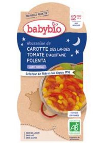 Babybio Good Night menu mrkva s rajčatovým pyré sladkou kukuricou a polentou 2 x 200 g