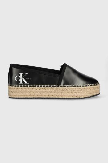 Espadrilky Calvin Klein Jeans ESPADRILLE FLATFORM čierna farba, na platforme, YW0YW01241