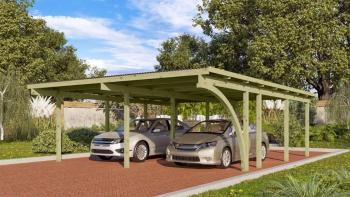 Drevený dvojitý prístrešok / carport ECO 2B Lanitplast