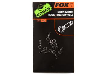 Fox obratlík na háčik edges kuro micro hook ring swivels 10 ks