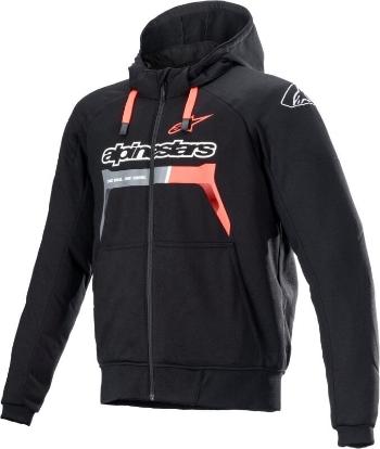 Alpinestars Chrome Ignition Hoodie Black/Red Fluorescent 3XL Textilná bunda