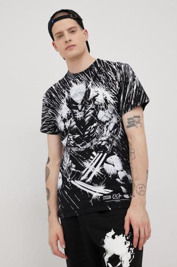 Bavlnené tričko HUF X Marvel čierna farba, s potlačou