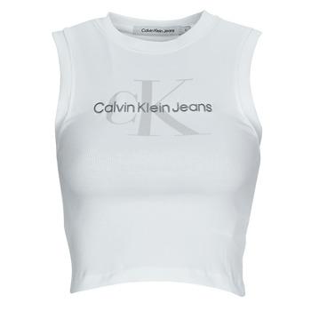 Calvin Klein Jeans  Tričká s krátkym rukávom ARCHIVAL MONOLOGO RIB TANK TOP  Biela