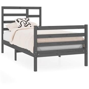 Rám postele sivý masívne drevo 90 × 190 cm Single, 3105827