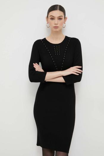 Šaty Liu Jo čierna farba, mini, rovný strih