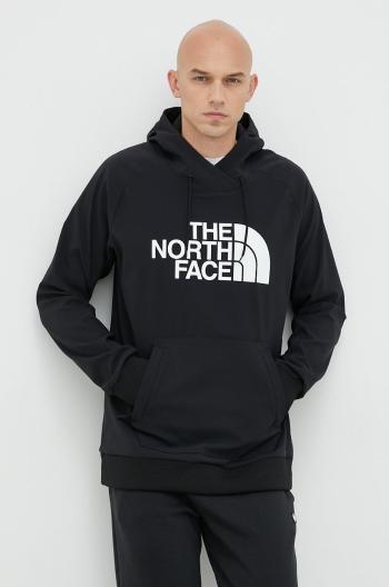 Športová mikina The North Face Tekno pánska, čierna farba, s kapucňou, s potlačou