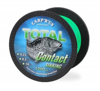 Carp´r´us splietaná šnúra total contact sinking green 0,25 mm 8,2 kg - 1200 m