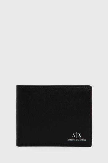 Kožená peňaženka Armani Exchange pánska, čierna farba