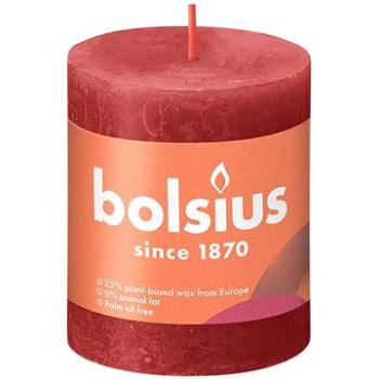 BOLSIUS rustikálna sviečka jemná červená 80 × 68 mm (8717847146540)