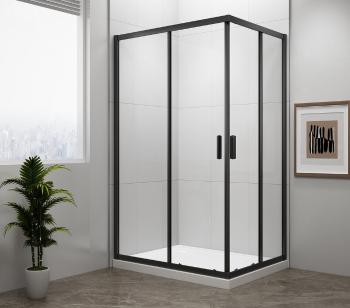 POLYSAN - EASY BLACK obdĺžniková sprchová zástena 900x800, číre sklo EL5315B