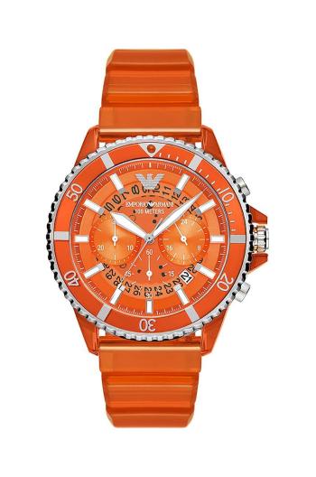 Hodinky Emporio Armani pánske, oranžová farba