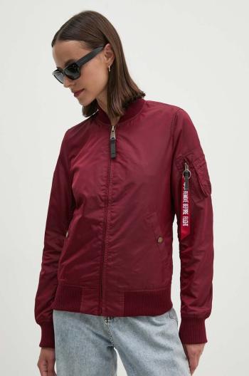 Bunda Alpha Industries MA-1 TT Wmn 141041 184 dámsky, bordová farba, prechodná