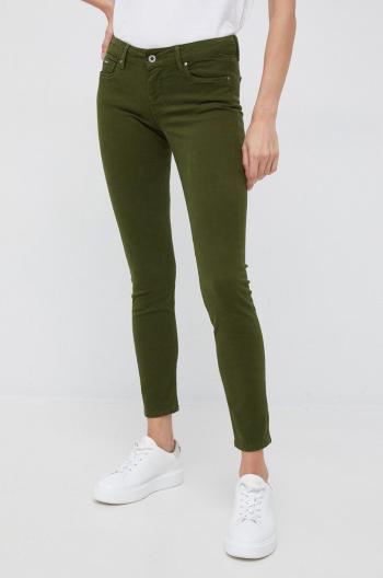 Rifle Pepe Jeans dámske, zelená farba,