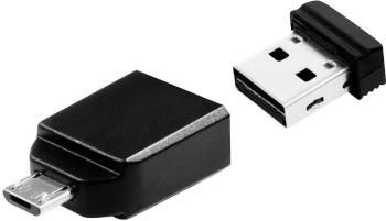 Verbatim Nano Store N GO USB pamäť pre smartphone a tablet  čierna 16 GB USB 2.0, micro USB 2.0