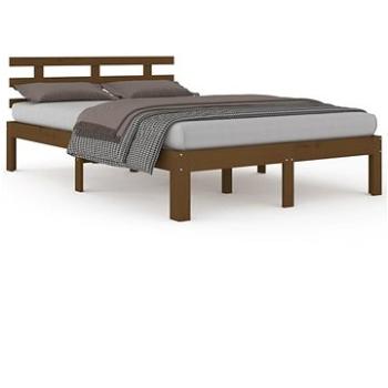 Rám postele medovo hnedý masívne drevo 140 × 200 cm, 814757