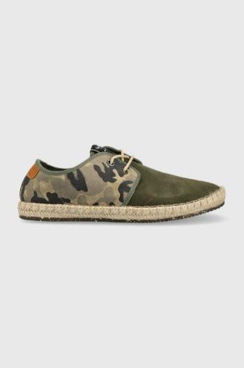 Semišové espadrilky Pepe Jeans TOURIST zelená farba, PMS10315