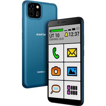 Aligator S5550 SENIOR modrá (AS5550SENBE) + ZDARMA SIM karta Radosť – Prvú Nekonečnú Radosť si vyskúšaj na týždeň zadarmo!